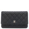 シャネル CHANEL マトラッセ チェーンウォレット AP0250 ブラック キャビアスキン チェーンウォレット シルバー金具 黒 ココマーク