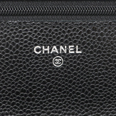シャネル CHANEL マトラッセ チェーンウォレット AP0250 ブラック キャビアスキン チェーンウォレット シルバー金具 黒 ココマーク