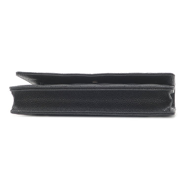 シャネル CHANEL マトラッセ チェーンウォレット AP0250 ブラック キャビアスキン チェーンウォレット シルバー金具 黒 ココマーク