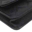 シャネル CHANEL マトラッセ チェーンウォレット AP0250 ブラック キャビアスキン チェーンウォレット シルバー金具 黒 ココマーク