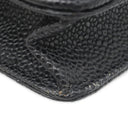 シャネル CHANEL マトラッセ チェーンウォレット AP0250 ブラック キャビアスキン チェーンウォレット シルバー金具 黒 ココマーク