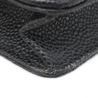 シャネル CHANEL マトラッセ チェーンウォレット AP0250 ブラック キャビアスキン チェーンウォレット シルバー金具 黒 ココマーク