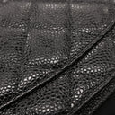 シャネル CHANEL マトラッセ チェーンウォレット AP0250 ブラック キャビアスキン チェーンウォレット シルバー金具 黒 ココマーク