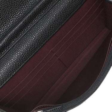 シャネル CHANEL マトラッセ チェーンウォレット AP0250 ブラック キャビアスキン チェーンウォレット シルバー金具 黒 ココマーク