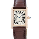腕時計 カルティエ Cartier タンク ルイ カルティエ LM WGTA0011 手巻き メンズ レディース OH済 K18PG無垢 ギョーシェ 青針