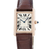 腕時計 カルティエ Cartier タンク ルイ カルティエ LM WGTA0011 手巻き メンズ レディース OH済 K18PG無垢 ギョーシェ 青針