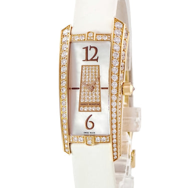腕時計 ハリーウィンストン Harry Winston アヴェニュー 340LQR クオーツ レディース K18RG無垢 純正ダイヤ 白 シェル アベニュー