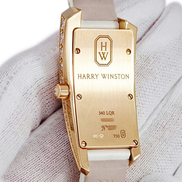 腕時計 ハリーウィンストン Harry Winston アヴェニュー 340LQR クオーツ レディース K18RG無垢 純正ダイヤ 白 シェル アベニュー