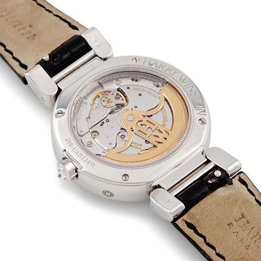 腕時計 ハリーウィンストン Harry Winston プルミエール エキセンター バイレトロ 200-UABI34W 自動巻き レディース K18WG無垢 純正ダイヤ