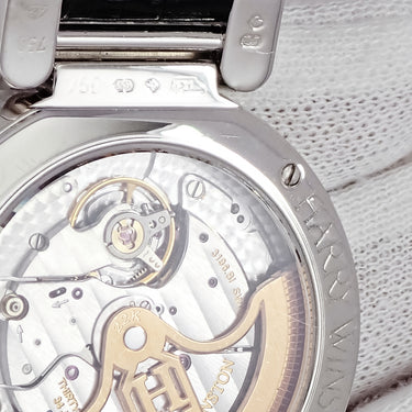 腕時計 ハリーウィンストン Harry Winston プルミエール エキセンター バイレトロ 200-UABI34W 自動巻き レディース K18WG無垢 純正ダイヤ