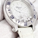 腕時計 ショパール CHOPARD ハッピースノーフレーク 27/8949 クオーツ レディース 純正ダイヤ 雪の結晶 ホワイト デイト
