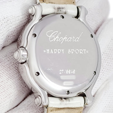 腕時計 ショパール CHOPARD ハッピースノーフレーク 27/8949 クオーツ レディース 純正ダイヤ 雪の結晶 ホワイト デイト