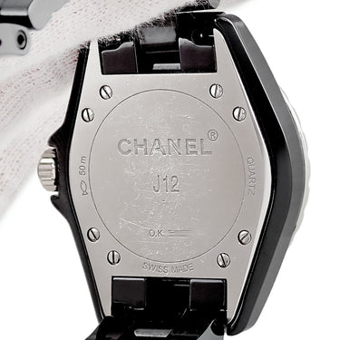腕時計 シャネル CHANEL J12 33mm H3108 クオーツ レディース 純正ダイヤ ブラック セラミック 黒 アラビア