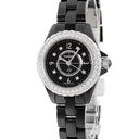 腕時計 シャネル CHANEL J12 29mm H2571 クオーツ レディース 純正ダイヤ ブラック セラミック 黒 アラビア