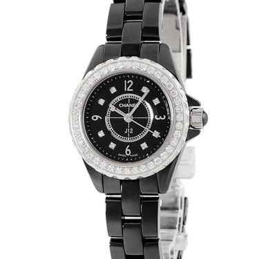 腕時計 シャネル CHANEL J12 29mm H2571 クオーツ レディース 純正ダイヤ ブラック セラミック 黒 アラビア