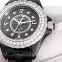 腕時計 シャネル CHANEL J12 29mm H2571 クオーツ レディース 純正ダイヤ ブラック セラミック 黒 アラビア