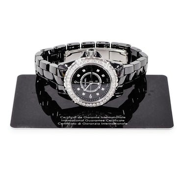 腕時計 シャネル CHANEL J12 29mm H2571 クオーツ レディース 純正ダイヤ ブラック セラミック 黒 アラビア