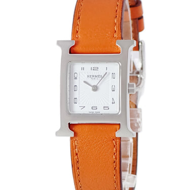 腕時計 エルメス HERMES Hウォッチ PM HH1.210 クオーツ レディース ホワイト アラビア スクエア H型