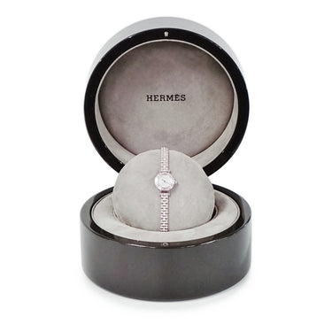 腕時計 エルメス HERMES フォーブル FG3.194 クオーツ レディース K18WG無垢 純正ダイヤ＆ピンクサファイア パヴェ