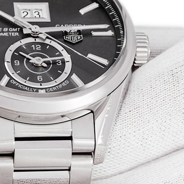 腕時計 タグホイヤー TAG Heuer カレラ キャリバー8 グランドデイト GMT WAR5012.BA0723 自動巻き メンズ グレー サンレイ
