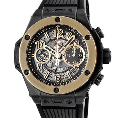 腕時計 ウブロ HUBLOT ビッグバン ウニコ セラミック マジックゴールド 421.CM.1130.RX 自動巻き メンズ 18K クロノグラフ デイト