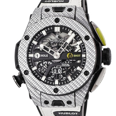 腕時計 ウブロ HUBLOT ビッグバン ウニコ ゴルフ カーボン 416.YS.1120.VR 自動巻き メンズ OH済 スケルトン スコア カウンター