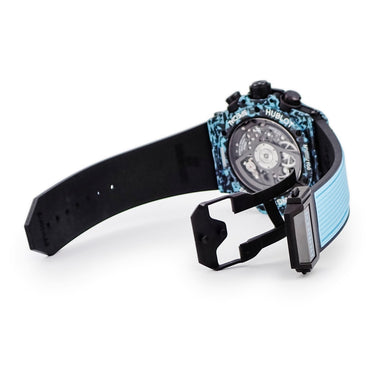 腕時計 ウブロ HUBLOT ビッグバン ウニコ カーボン スカイブルー 421.QL.1110.RX.JPN 自動巻き メンズ 新品同様 水色 ブラック 限定