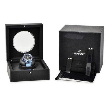 腕時計 ウブロ HUBLOT ビッグバン ウニコ カーボン スカイブルー 421.QL.1110.RX.JPN 自動巻き メンズ 新品同様 水色 ブラック 限定