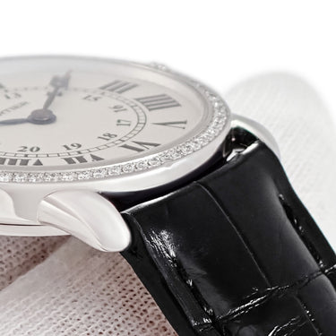 腕時計 カルティエ Cartier ロンド ルイ カルティエ SM WR000251 クオーツ レディース K18WG無垢 純正ダイヤ アイボリー 青針