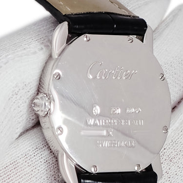 腕時計 カルティエ Cartier ロンド ルイ カルティエ SM WR000251 クオーツ レディース K18WG無垢 純正ダイヤ アイボリー 青針