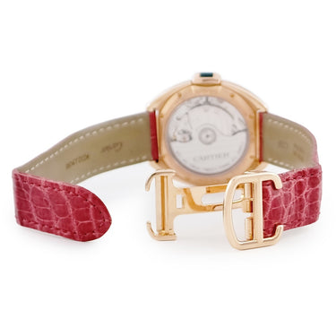腕時計 カルティエ Cartier クレ ドゥ カルティエ 35mm WJCL0013 自動巻き レディース K18PG無垢 純正ダイヤ デイト ローマン 青針
