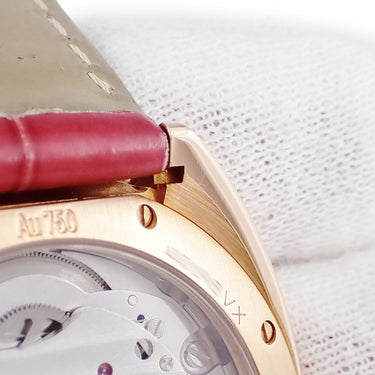 腕時計 カルティエ Cartier クレ ドゥ カルティエ 35mm WJCL0013 自動巻き レディース K18PG無垢 純正ダイヤ デイト ローマン 青針