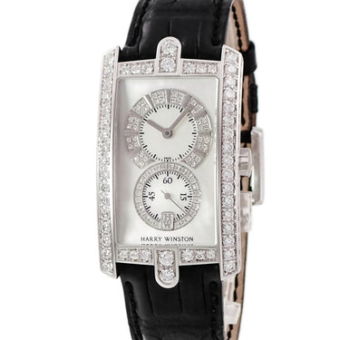 腕時計 ハリーウィンストン Harry Winston アヴェニュー C ミッドサイズ 331.UQWL.MD.D3.1 クオーツ メンズ K18WG無垢 純正ダイヤ シェル