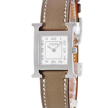 腕時計 エルメス HERMES Hウォッチ PM HH1.210 クオーツ レディース シルバー アラビア スクエア H型