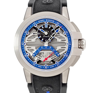 腕時計 ハリーウィンストン Harry Winston プロジェクト Z15 OCEASR42ZZ001 自動巻き メンズ ブルー シルバー レトログラード 限定