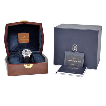 腕時計 ハリーウィンストン Harry Winston プロジェクト Z15 OCEASR42ZZ001 自動巻き メンズ ブルー シルバー レトログラード 限定