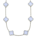 ヴァンクリーフアーペル Van Cleef & Arpels ヴィンテージ アルハンブラ 10モチーフ VCARD34800 ブルー×イエローゴールド K18YG カルセドニー ネックレス 青 18K 750YG カルセドニー