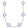 ヴァンクリーフアーペル Van Cleef & Arpels ヴィンテージ アルハンブラ 10モチーフ VCARD34800 ブルー×イエローゴールド K18YG カルセドニー ネックレス 青 18K 750YG カルセドニー