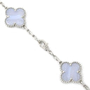 ヴァンクリーフアーペル Van Cleef & Arpels ヴィンテージ アルハンブラ 10モチーフ VCARD34800 ブルー×イエローゴールド K18YG カルセドニー ネックレス 青 18K 750YG カルセドニー