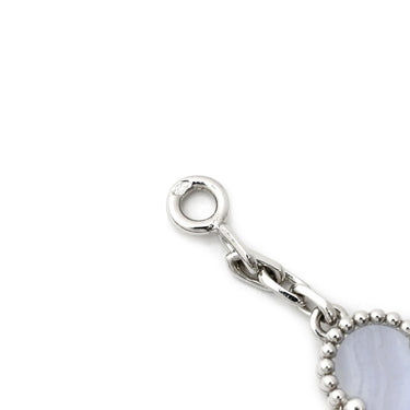 ヴァンクリーフアーペル Van Cleef & Arpels ヴィンテージ アルハンブラ 10モチーフ VCARD34800 ブルー×イエローゴールド K18YG カルセドニー ネックレス 青 18K 750YG カルセドニー