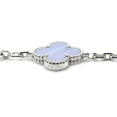 ヴァンクリーフアーペル Van Cleef & Arpels ヴィンテージ アルハンブラ 10モチーフ VCARD34800 ブルー×イエローゴールド K18YG カルセドニー ネックレス 青 18K 750YG カルセドニー
