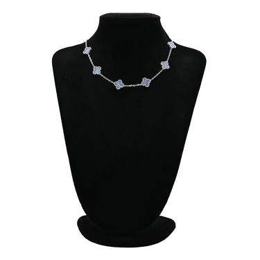 ヴァンクリーフアーペル Van Cleef & Arpels ヴィンテージ アルハンブラ 10モチーフ VCARD34800 ブルー×イエローゴールド K18YG カルセドニー ネックレス 青 18K 750YG カルセドニー