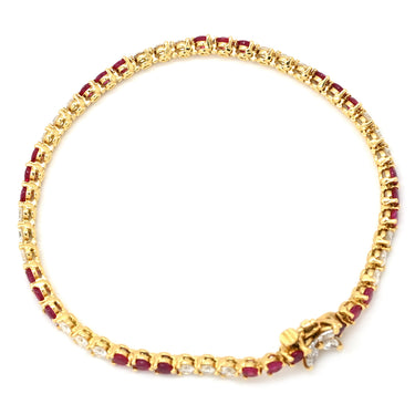 ティファニー Tiffany & Co ビクトリア レッド×イエローゴールド K18YG ブレスレット ルビー ダイア 750 18K YG