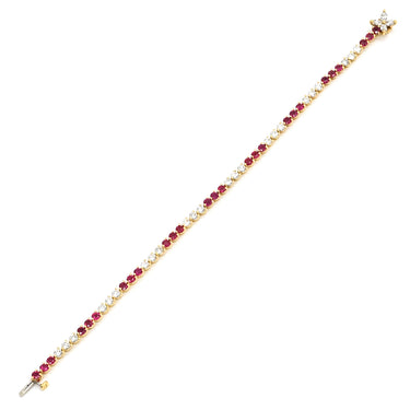 ティファニー Tiffany & Co ビクトリア レッド×イエローゴールド K18YG ブレスレット ルビー ダイア 750 18K YG