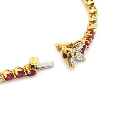 ティファニー Tiffany & Co ビクトリア レッド×イエローゴールド K18YG ブレスレット ルビー ダイア 750 18K YG