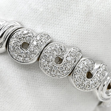 ブシュロン BOUCHERON ダイヤモンド ホワイトゴールド K18WG ダイヤモンド ブレスレット 18K 750 バングル