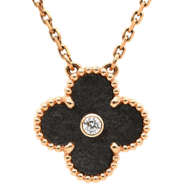 ヴァンクリーフアーペル Van Cleef & Arpels ヴィンテージ アルハンブラ VCARP9T000 グレーXローズゴールド K18PG シルバーオブシディアン ネックレス シルバーオブシディアン 750PG 2023ホリデー ダイヤ