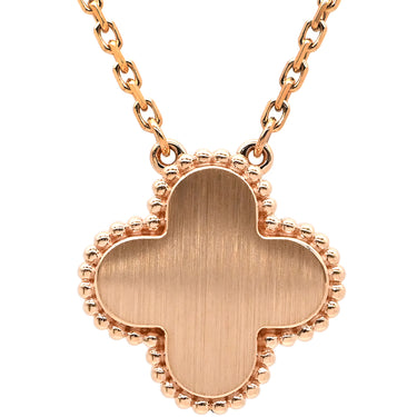 ヴァンクリーフアーペル Van Cleef & Arpels ヴィンテージ アルハンブラ VCARPMOP00 ピンクXローズゴールド K18PG ダイヤモンド ピンクマザーオブパール ネックレス 2025年ホリデー限定 ピンクシェル 1Pダイヤ 18K