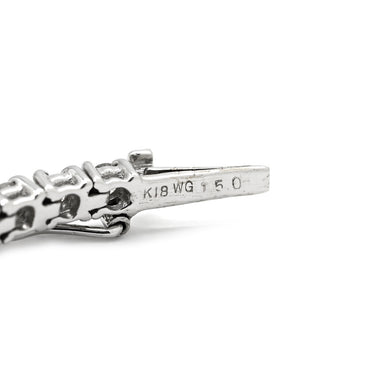 ライン LINE ステーション セミエタニティ テニス ホワイトゴールド K18WG ダイヤモンド ブレスレット ダイヤモンド Au750 18K 18金 ライン バー