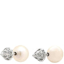 タサキ TASAKI リファインド リベリオン パールホワイト×ホワイトゴールド K18WG ダイヤモンド パール ピアス Au750 18K あこや アコヤ パール 真珠 ダイヤモンド パヴェ